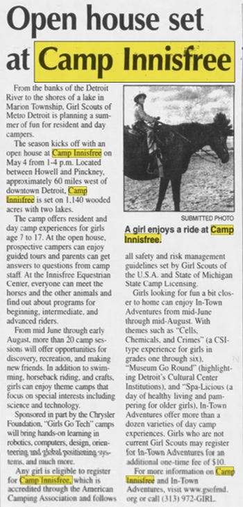 Camp Innisfree - Apr 20 2008 Article (newer photo)